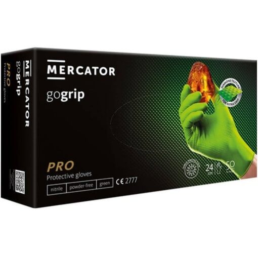 Eldobható kesztyű MERCATOR GOGRIP PRO zöld púder nélkül - Image 1