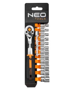 1/4-es dugókulcs készlet, 14 db, CrV