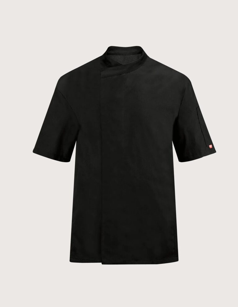 Toma Youniform Unisex Szakácskabát - Fekete, Rövid Ujjú