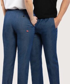 Kuharske Hlače Unisex Toma "100 Grams" - Denim (Ultralagane & Elastični Struk)