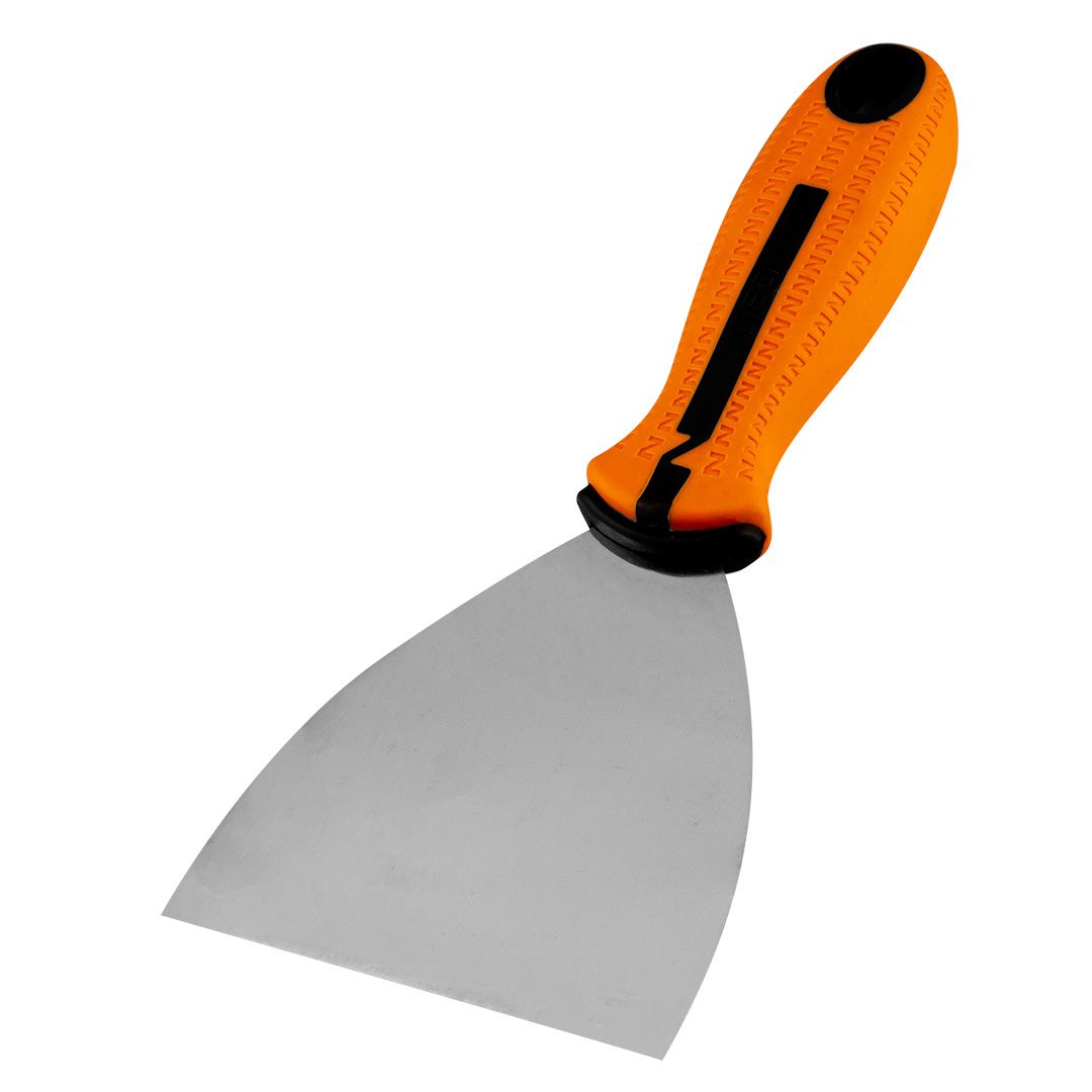 Szpachla malarska 100 mm, stal nierdzewna, dwukomponentowy uchwyt Szpachla malarska 100 mm, stal nierdzewna, dwukomponentowy uchwyt