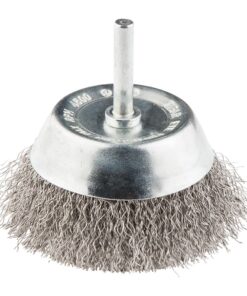 Szczotka druciana doczołowa z trzpieniem 75 mm, INOX
