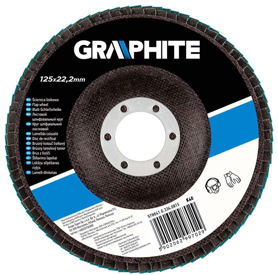 Ściernica listkowa 125 x 22.2 mm, K40, cyrkonowa Ściernica listkowa 125 x 22.2 mm, K40, cyrkonowa