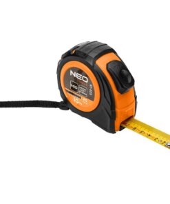 Miara zwijana stalowa 10 m x 25 mm, auto blokada, dwa przyciski stop