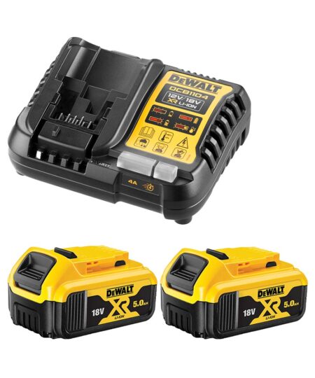 DeWalt DCB1104P2-QW Energie-Kit DCB1104 Ladegerät und 2x DCB184 18V 5Ah Li-Ionen Akkus