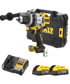 Dewalt DCD1007H2T-QW 18V Akku-Schlagbohrschrauber mit 2x 5 Ah Powerstack Akkus, Ladegerät und Koffer