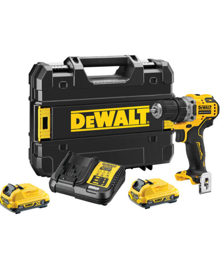 DeWalt DCD701D2-QW 12V Akku-Schlagschrauber mit 2x 2Ah Akkus, Schnellladegerät und Koffer