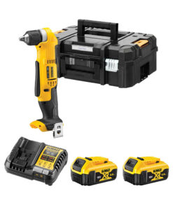 DeWalt XR DCD740P2-QW 18V Akku-Winkelbohrmaschine mit 2x 5Ah Akkus, Ladegerät und Koffer