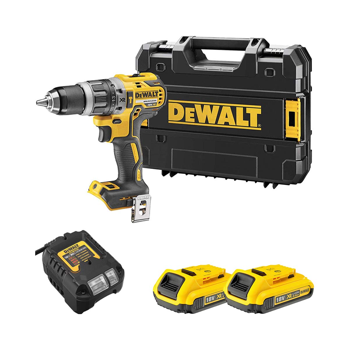 DeWalt DCD796D2-QW 18V XR bürstenloser Akku-Schlagbohrschrauber inkl. 2x 2.0Ah Batterien, Ladegerät und TSTAK Koffer DeWalt DCD796D2-QW 18V XR bürstenloser Akku-Schlagbohrschrauber inkl. 2x 2.0Ah Batterien, Ladegerät und TSTAK Koffer