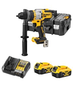 DeWalt DCD999P2-QW 18V Bürstenloser Akku-Dreigang-Schlagbohrschrauber mit 2x 5 Ah Akkus, Ladegerät und Koffer