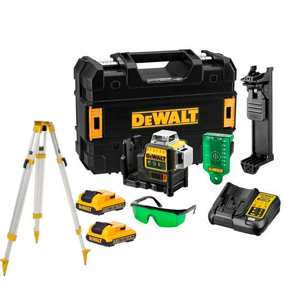 DeWalt DCE089D2G+DE0736 Akku-Multilinienlaser grün mit 2x Akkus 2Ah und Stativ DeWalt DCE089D2G+DE0736 Akku-Multilinienlaser grün mit 2x Akkus 2Ah und Stativ