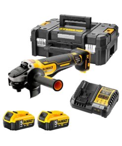 DeWalt DCG406P2-QW 18V XR 125 mm Akku-Winkelschleifer mit 2x 5Ah Akkus, Ladegerät und Koffer