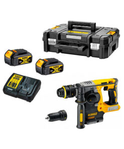 DeWalt DCH274M2T-QW 18V XR SDS+ Bohrhammer mit Schnellspannfutter, mit 2x 4 Ah Batterien, Ladegerät und Koffer