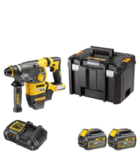DeWalt DCH323T2-QW 54V XR FLEXVOLT SDS Bürstenloser 3-Modus-Bohrhammer mit 2x 6Ah Akkus, Ladegerät und Koffer