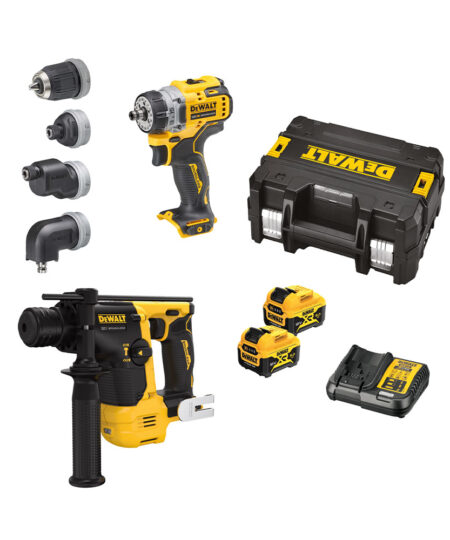 DeWalt DCK2101P2T-QW 12V Akku-Kombopack mit 2x 5Ah Akkus, Schnellladegerät und Koffer