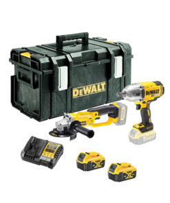 DeWalt DCK269P2-QW 18V XR DCF899 bürstenloser Drehschlagschrauber + DCG412 Akku-Winkelschleifer Doppelpack mit 2x 5.0Ah Batterien, Ladegerät und DS300 Tragkoffer TOUGHSYSTEM