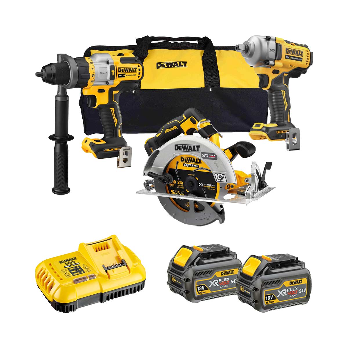 DeWalt DCK324T2-QW Elektrowerkzeug Set mit 2x 6Ah Akkus, Ladegerät und Koffer DeWalt DCK324T2-QW Elektrowerkzeug Set mit 2x 6Ah Akkus, Ladegerät und Koffer