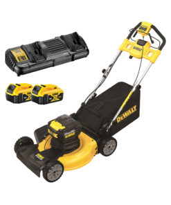 DeWalt DCMWSP564P2-QW 2x18V Akku-Rasenmaeher, 53cm, mit 2x5Ah Akkus und Ladegerät