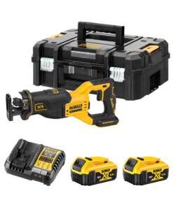DeWalt DCS382P2-QW 18V Akku-Säbelsäge mit 2x 5Ah Akkus, Ladegerät und Koffer