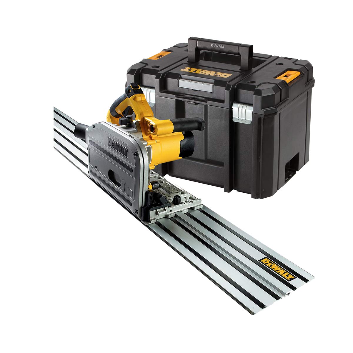 DeWalt DWS520KTR-QS 1.300 Watt Tauchkreissäge im Set inklusive 1.500mm Führungsschien und Koffer DeWalt DWS520KTR-QS 1.300 Watt Tauchkreissäge im Set inklusive 1.500mm Führungsschien und Koffer