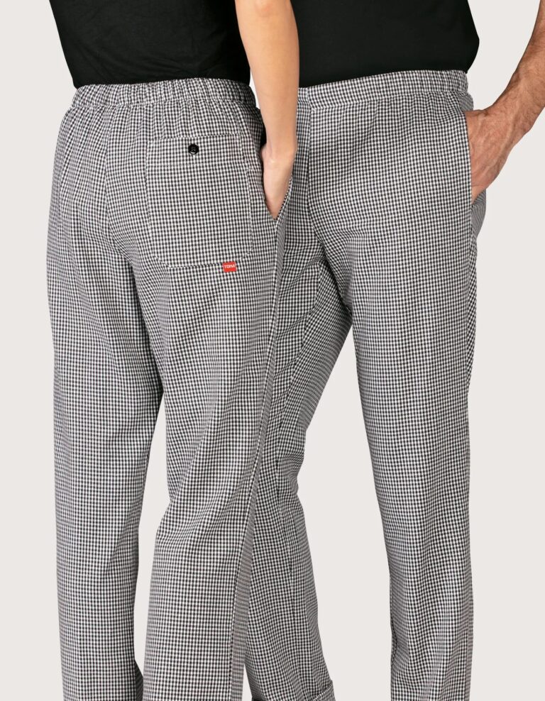 Kuharske Hlače Unisex Toma CAPRI - Pepita / Pied de Poule (100% Pamuk & Elastični Struk)