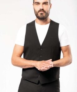 Kariban KA501 Férfi Vendéglátó Mellény, Fekete