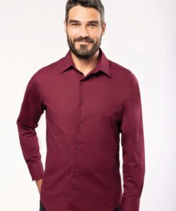 LONG-SLEEVED COTTON/ELASTANE SHIRT