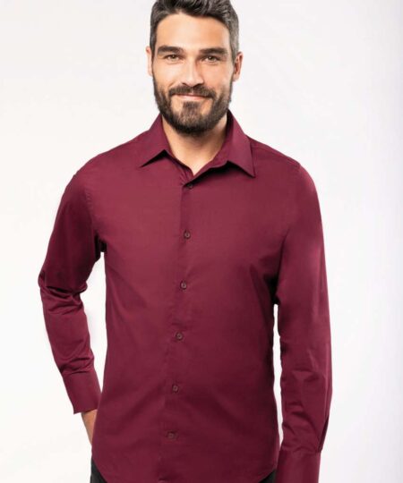 LONG-SLEEVED COTTON/ELASTANE SHIRT