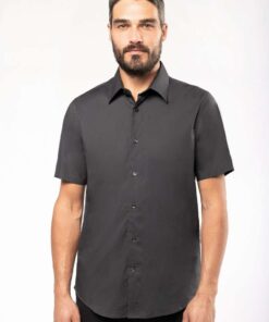 Kariban Rövid Ujjú Pamut/Elasztán Ing