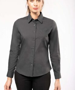 LADIES LONG-SLEEVED COTTON POPLIN SHIRT