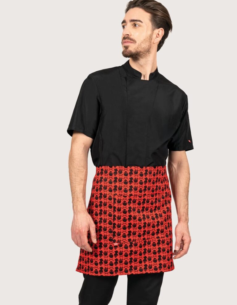 Nevada Rövid Bistro Kötény "Skull" Mintával, 2 db