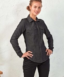 Premier Női Farmer Ing - Fekete/Indigó