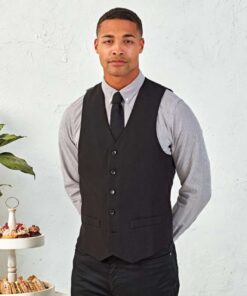 Premier PR622 Férfi vendéglátóipari mellény, fekete