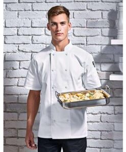 Premier Chef unisex rövid ujjú szakácsblúz