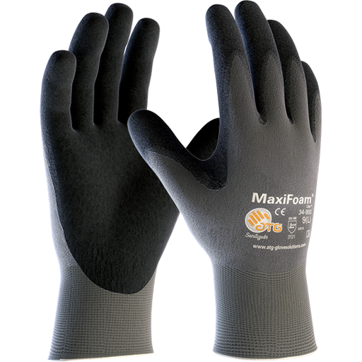 ATG MaxiFoam kesztyű szürke-fekete, 12 db