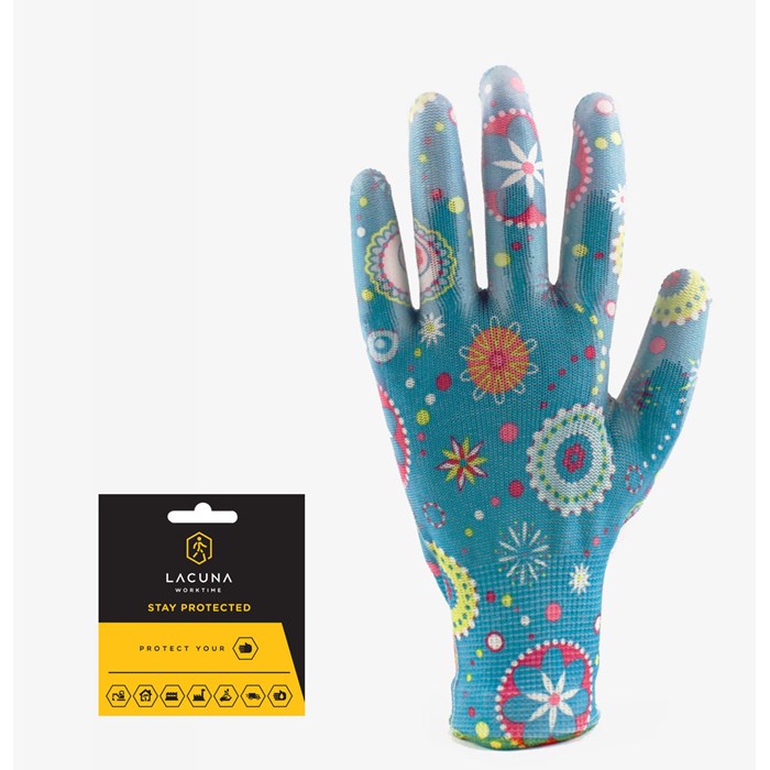 FLORA kerti kesztyű kék ​​8-as méret