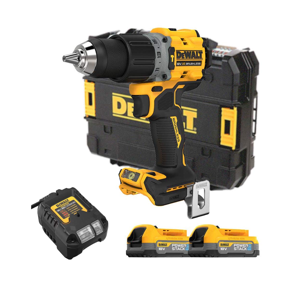 DeWalt DCD805E2T-QW 18V Akku-Schlagbohrschrauber mit 2x POWERSTACK 1.7 Ah Akkus, Ladegerät und Koffer DeWalt DCD805E2T-QW 18V Akku-Schlagbohrschrauber mit 2x POWERSTACK 1.7 Ah Akkus, Ladegerät und Koffer
