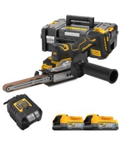 DeWalt DCM200E2T-QW 18V Akku-Bandfeile mit 2x 1.7 Ah Akkus, Ladegerät und Koffer