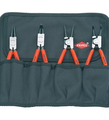 Knipex 4 részes biztosítógyűrű fogó készlet szerszámtekercsben