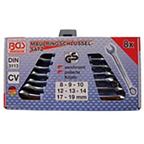 BGS kombinált villáskulcs készlet 8-19 mm, 8 részes