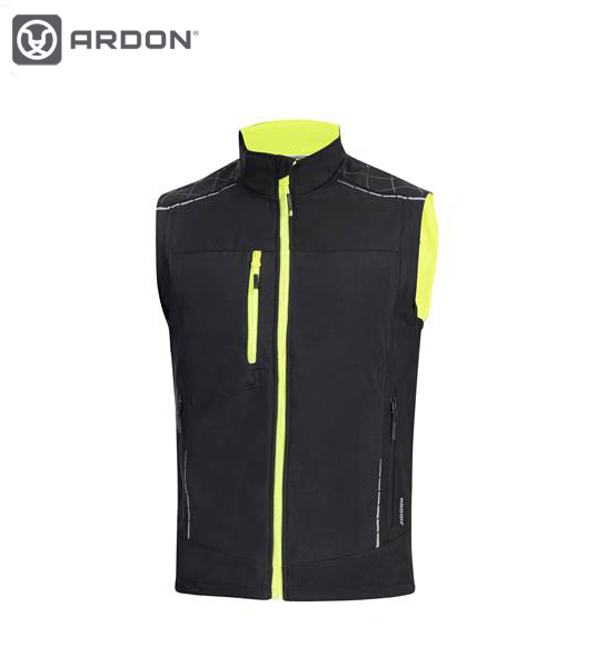 Ardon VISION Softshell Mellény, 285 g/m2, Fekete-Sárga