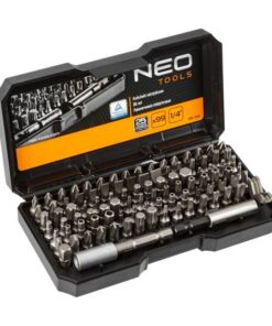 NEO TOOLS 99 darabos 1/4" S2 acél bitkészlet mágneses tartóval