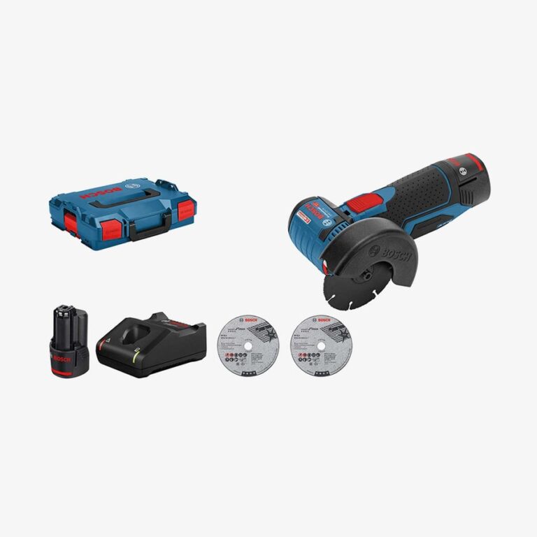 Bosch GWS 12V-76 akkus sarokcsiszoló, 2x3,0Ah akkuval, L-Boxx