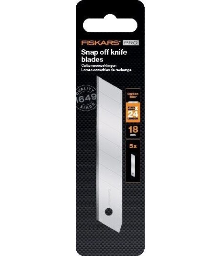 Fiskars CarbonMax 18mm Skalpel Pengék, 5 db