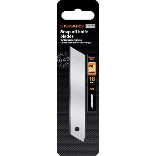 Fiskars CarbonMax 18mm Skalpel Pengék, 5 db