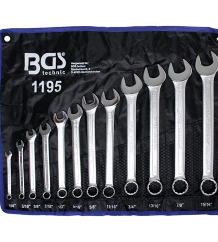 BGS WHITWORTH Kombinált Villáskulcs Készlet, 1/4" - 15/16", 12 részes