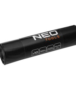 Erős Építőipari Hulladékzsák 120 L, 100 mikron, 10 db, Fekete