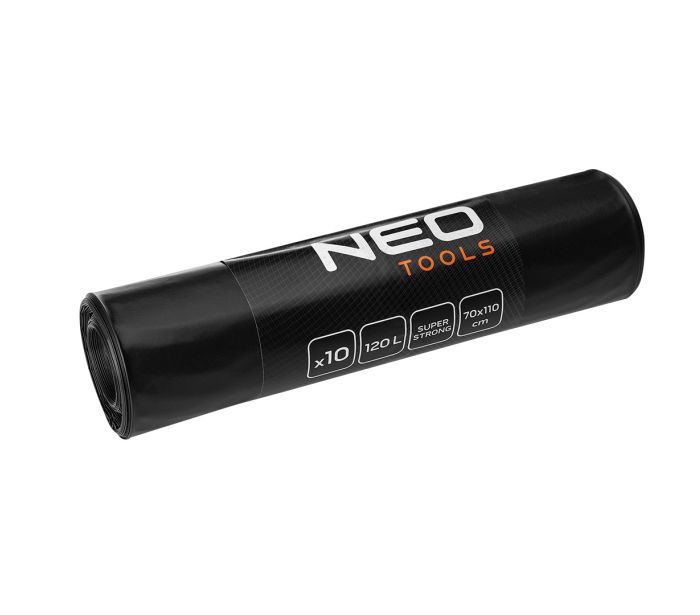 Erős Építőipari Hulladékzsák 120 L, 100 mikron, 10 db, Fekete Erős Építőipari Hulladékzsák 120 L, 100 mikron, 10 db, Fekete