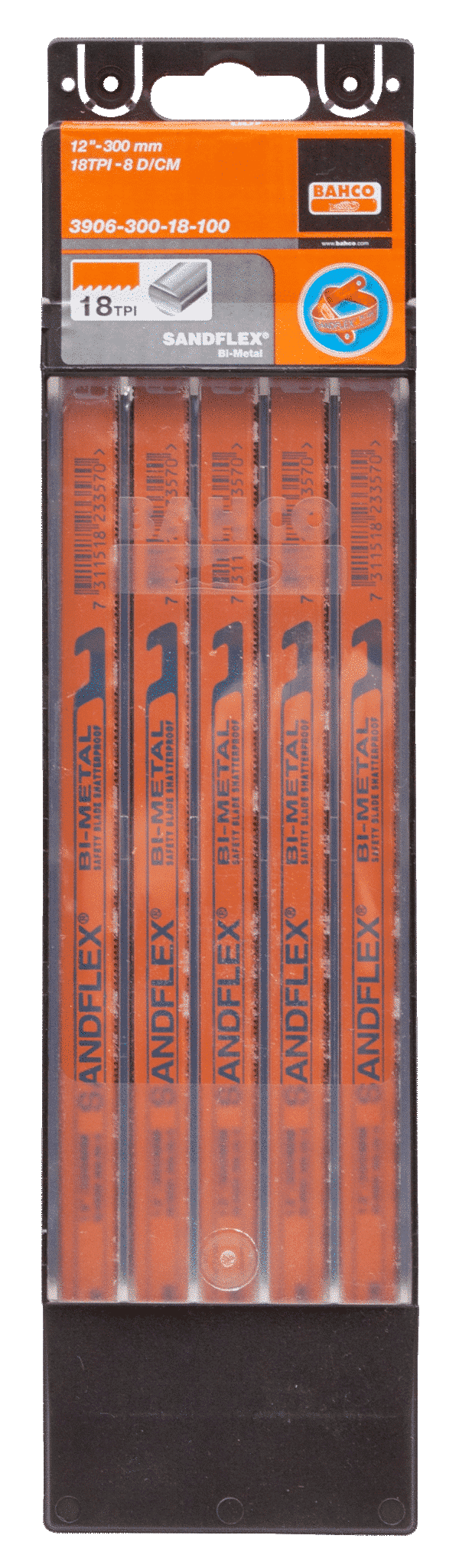Bahco Sandflex® bimetál fémfűrészlap, 18 fogosztás, 5 darabos készlet Bahco Sandflex® bimetál fémfűrészlap, 18 fogosztás, 5 darabos készlet