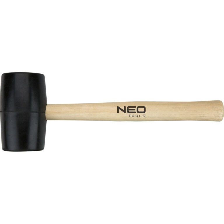 NEO TOOLS Gumikalapács, 63 mm, 680 g, fa nyéllel
